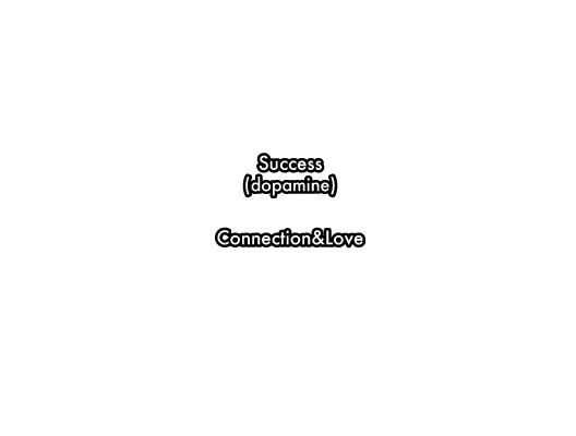 Three tiers of happiness。Mind & Body（serotonin）50%、Connection & Love（oxytocin）30%、Success（dopamine）20%
